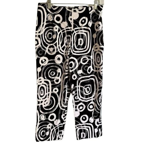 Tribal Stretch Extensible Black and White Capris Womens 6 P - Picture 1 of 6